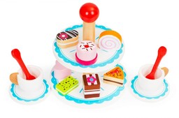 Drewniane ciastka cukiernia patera zestaw do herbaty ecotoys