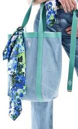 Pakamera Denim Shopper Bag / white logo