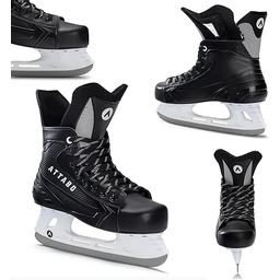 ATTABO Łyżwy Hokejowe Męskie Czarne 44 (28 cm)