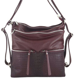 Shopperka plecak 2w1 BARBERINI''S bordowa 867-5