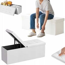 Pufa tapicerowana Schowek Z Miękkim Siedziskiem organizer