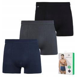 3X Bokserki Męskie Bambusowe Dopasowane Majtki Przewiewne Moraj