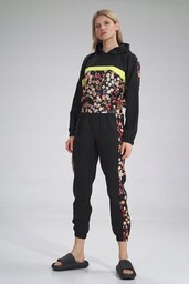 SPORTOWE spodnie damskie DRESOWE LAMPASY GUMKA czarne XL
