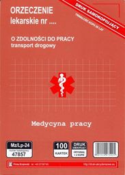 Orzeczenie lekarskie o zdolności do pracy - transport