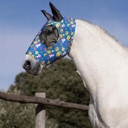Moskitiera dla konia Horze ElasticPull-On 25SS niebieska emoji