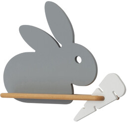 Kinkiet IQ Kids Rabbit z półką, 21-84743, szary/biały,