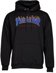 bluza męska THRASHER FLAME LOGO HOODIE Black/Blue