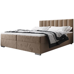 Edinos Jasnobrązowe nowoczesne łóżko welurowe 5 rozmiarów Z8-P09