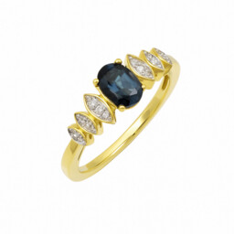 Złoty Pierścionek London Blue Topaz 0,95 ct żółte