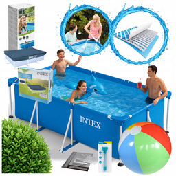 Basen Ogrodowy Stelażowy Intex 300x200x75 CM Pokrywa Termometr