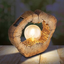 Globo Pień solarny LED 36516, wygląd drewna,