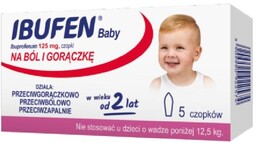 IBUFEN Baby 125mg czopki, 5 sztuk