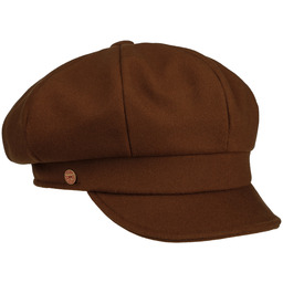 Women s Newsboy Cap by Mayser, jasnobrązowy, S