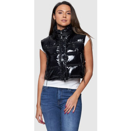 INVICTA Czarny puchowy bezrękawnik damski, Rozmiar M