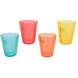 Kubek transparentny plastikowy 300 ml różne kolory 4