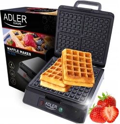 Gofrownica na 4 gofry 1500W powłoka nieprzywierająca, chrupiące