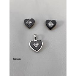 Komplet biżuterii srebrnej pr.925 kolczyki + zawieszka