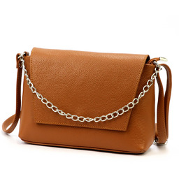 Miejska Listonoszka damska skórzana z łańcuszkiem