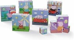 Peppa Pig - Drewniane puzzle 3X3 Peppa Pig