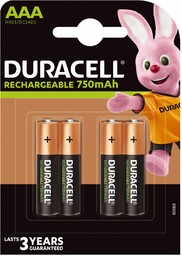 4 x akumulatorki Duracell Recharge R03 AAA 750