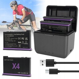 Ładowarka Do INSTA360 X4 Ładowanie Szybkie Type-c Przenośna