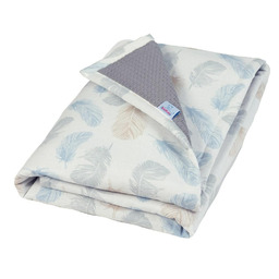 Babymatex Kocyk bawełniany 75x100 Prestige piórka ekri szary