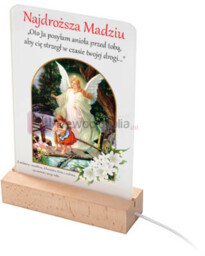 Lampka nocna LED z nadrukiem Anioł Stróż -