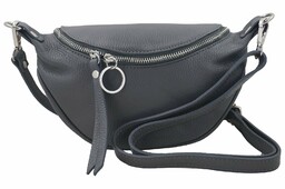 Barberinis Saszetka nerka skórzana damska - Szara ciemna