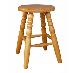 Taboret Kuchenny Drewniany Toczony Okrągły olcha