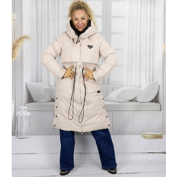 Długa kurtka damska płaszcz dwustronny MONIKA-L