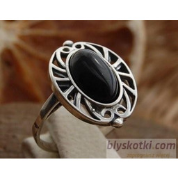 AKABA - srebrny pierścionek z onyksem
