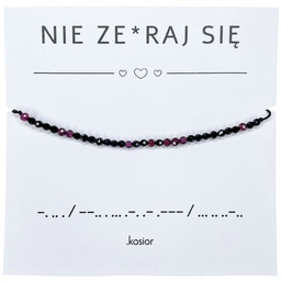 Pakamera Bransoletka z alfabetem Morse Spinel, Granat