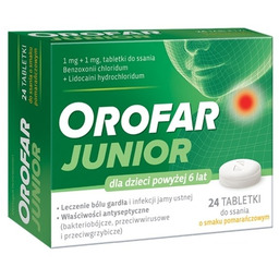 Orofar Junior tabletki do ssania 1mg+1mg 24 tabl.