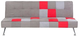 Beliani Sofa kanapa rozkładana welurowa szara łaty