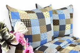 Pościel z kory 160x200 patchwork blue 0696 Kobi