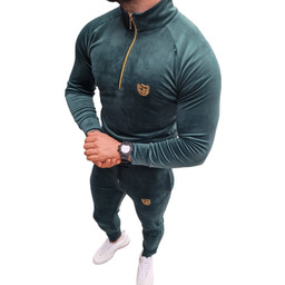 FURIA Dres Welurowy Męski Small Logo Green/Gold