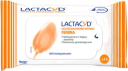 Lactacyd Femina, chusteczki do higieny intymnej, 15 sztuk