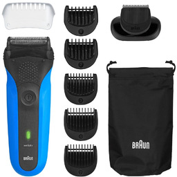 Golarka męska Braun 310BT niebieska z trymerem +5