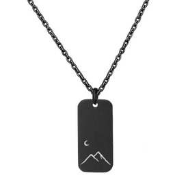 Naszyjnik podróżnika czarny nieśmiertelnik z symbolem natury