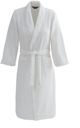 Damski elegancki szlafrok FREYA w ozdobnym opakowaniu Śmietankowy