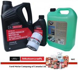 Oryginalny filtr oraz syntetyczny olej silnikowy Motorcraft 5W30