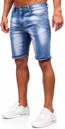 Niebieskie krótkie spodenki jeansowe męskie Denley NG60360