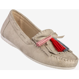 Mokasyny Damskie Ekoskóra Buty Półbuty Z Frędzlami Złote