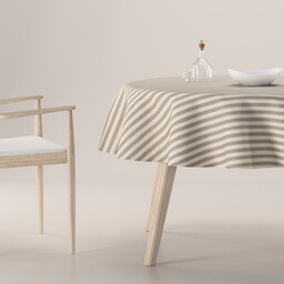 Obrus okrągły, szaro-białe pasy (1,5cm), Quadro