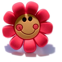 Kwiatek czerwony przypinka do crocs, ozdoba