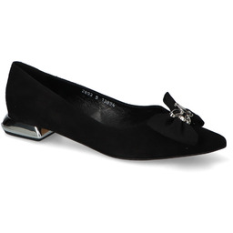 Baleriny Laura Messi 2893/300 Czarne zamsz