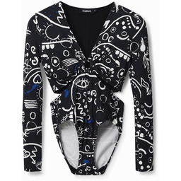 Body cut-out z nadrukiem w stylu handmade