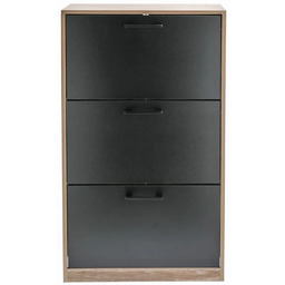 Edinos Nowoczesna wąska szafka na buty czarny +