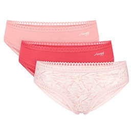 3-pak organicznych majtek SLOGGI GO CRUSH hipster pink+coral