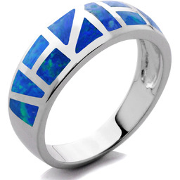 Srebrna Obrączka z Niebieskim Opalem